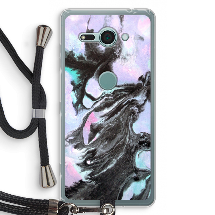 Pastel zwart: Sony Xperia XZ2 Compact Transparant Hoesje met koord