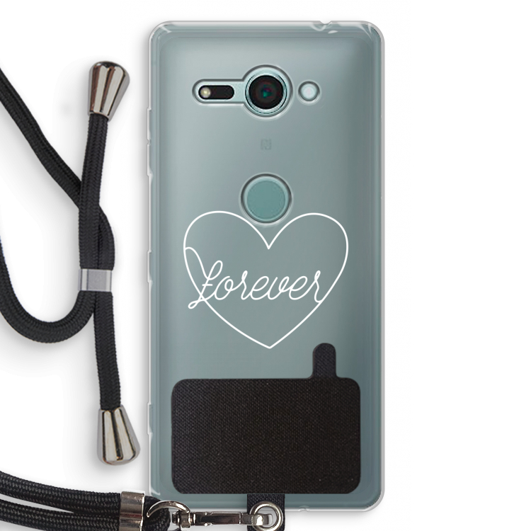 Forever heart pastel: Sony Xperia XZ2 Compact Transparant Hoesje met koord