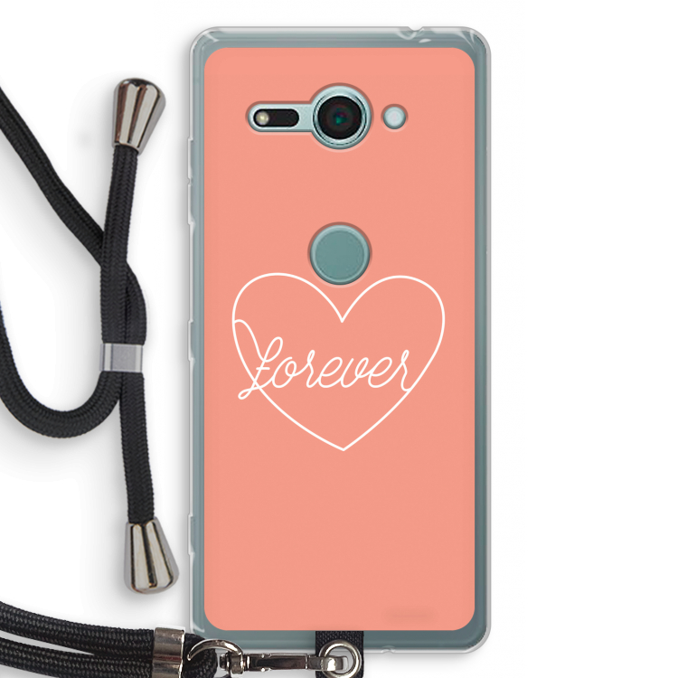 Forever heart: Sony Xperia XZ2 Compact Transparant Hoesje met koord