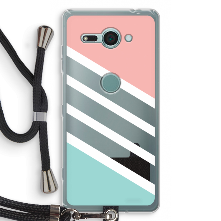 Strepen pastel: Sony Xperia XZ2 Compact Transparant Hoesje met koord