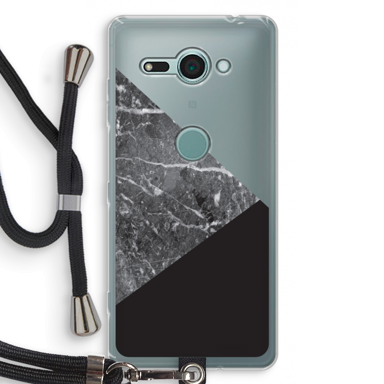 Combinatie marmer: Sony Xperia XZ2 Compact Transparant Hoesje met koord