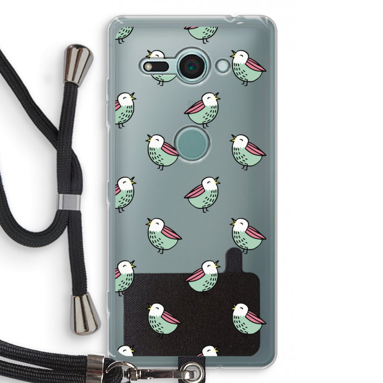 Vogeltjes: Sony Xperia XZ2 Compact Transparant Hoesje met koord