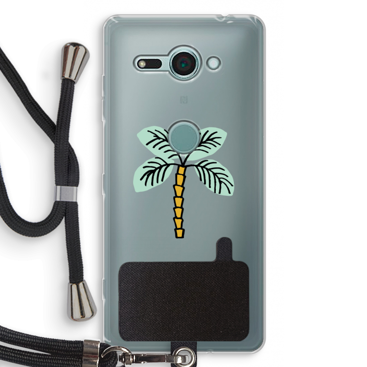 Palmboom: Sony Xperia XZ2 Compact Transparant Hoesje met koord
