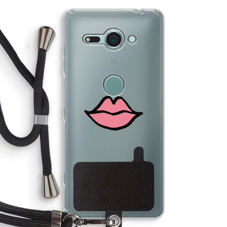 Kusje: Sony Xperia XZ2 Compact Transparant Hoesje met koord