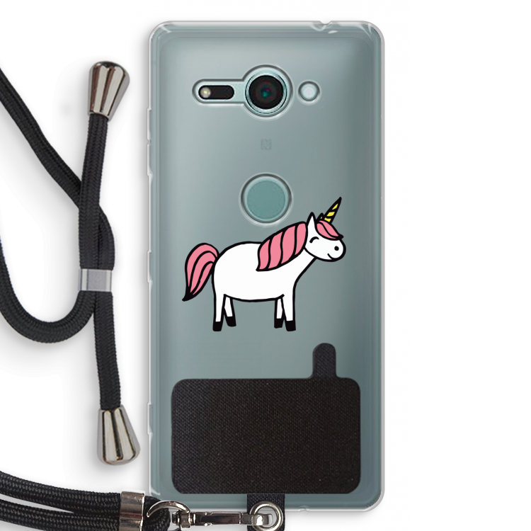 Eenhoorn: Sony Xperia XZ2 Compact Transparant Hoesje met koord