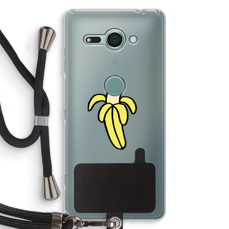 Banana: Sony Xperia XZ2 Compact Transparant Hoesje met koord