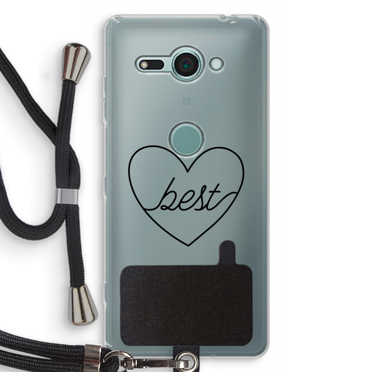 Best heart black: Sony Xperia XZ2 Compact Transparant Hoesje met koord