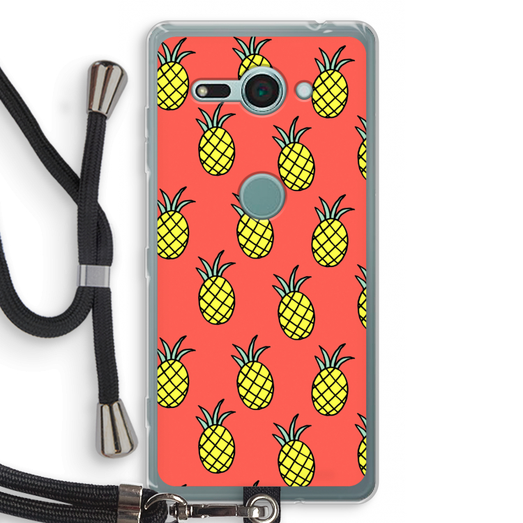 Ananas: Sony Xperia XZ2 Compact Transparant Hoesje met koord