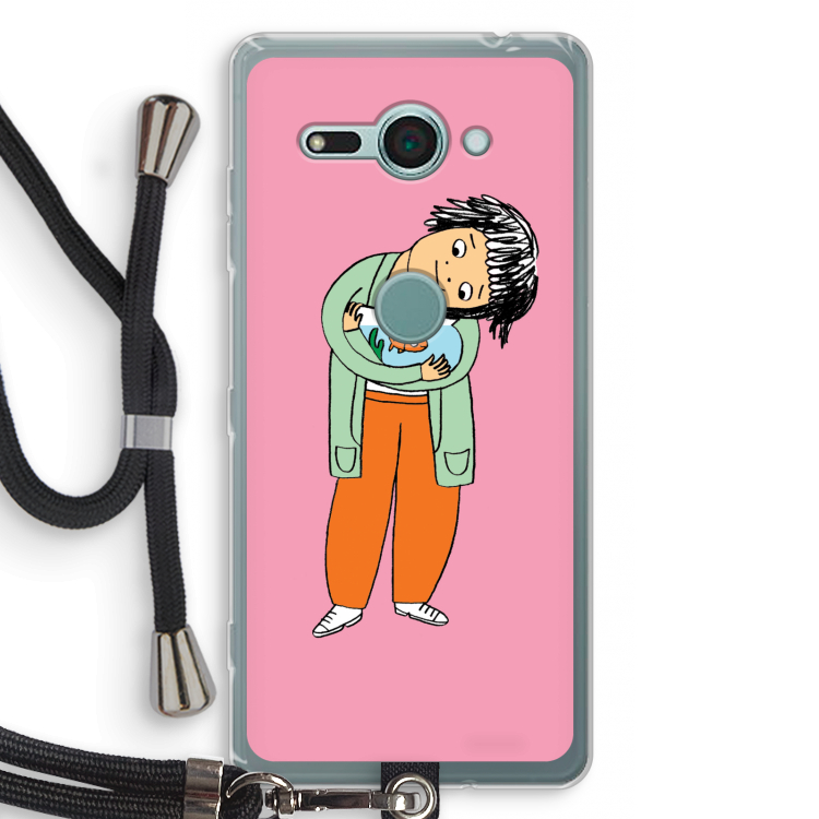 Visknuffel: Sony Xperia XZ2 Compact Transparant Hoesje met koord