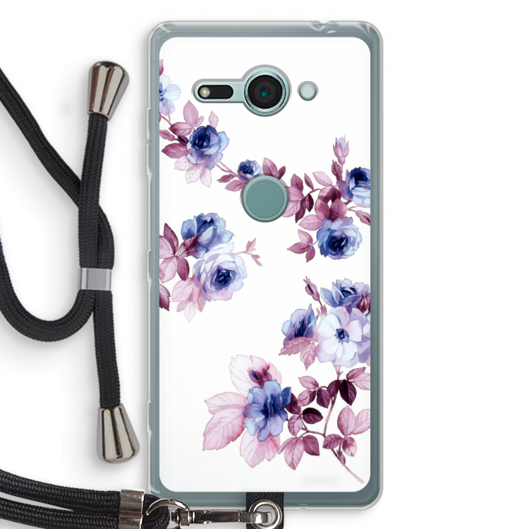 Waterverf bloemen: Sony Xperia XZ2 Compact Transparant Hoesje met koord