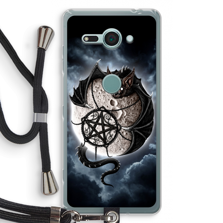 Volle maan: Sony Xperia XZ2 Compact Transparant Hoesje met koord