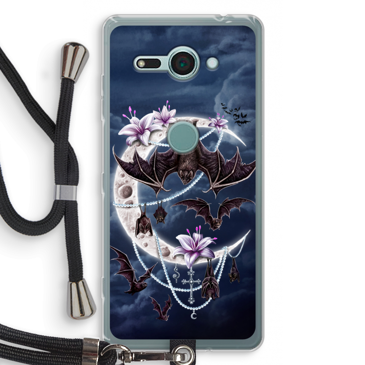 Vleermuizen Maan: Sony Xperia XZ2 Compact Transparant Hoesje met koord