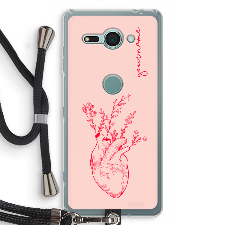 Blooming Heart: Sony Xperia XZ2 Compact Transparant Hoesje met koord