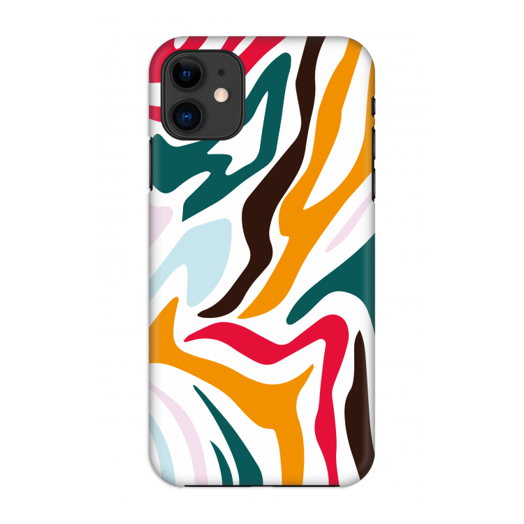Colored Zebra: Volledig geprint iPhone 11 Hoesje