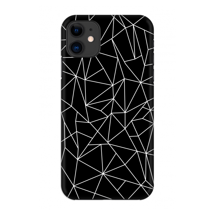 Geometrische lijnen wit: Volledig geprint iPhone 11 Hoesje