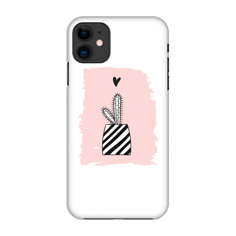 Zwart-wit cactus: Volledig geprint iPhone 11 Hoesje