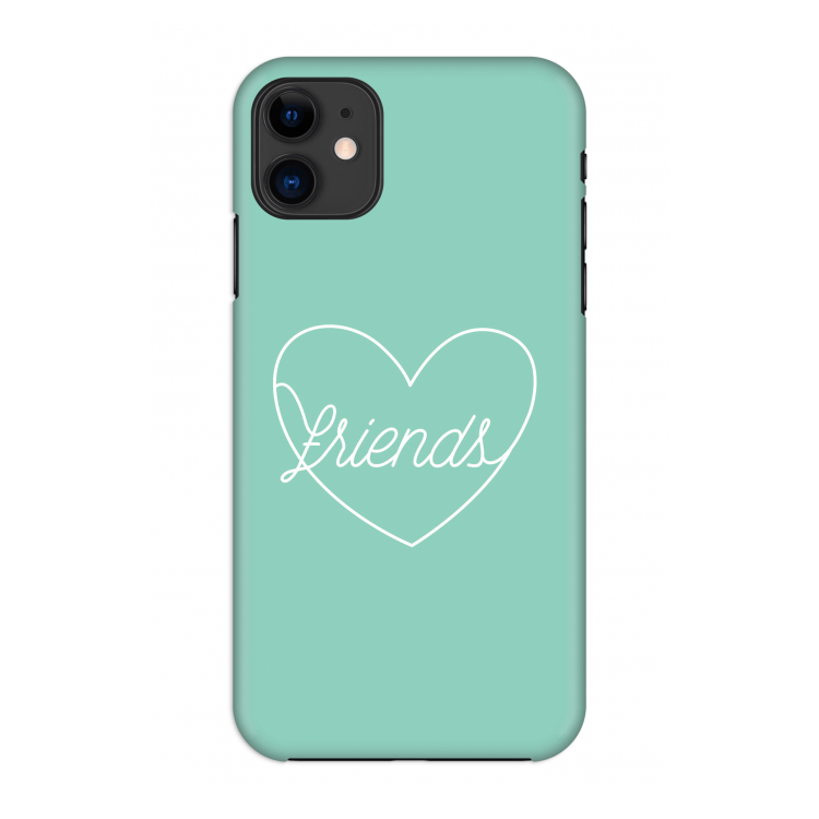 Friends heart pastel: Volledig geprint iPhone 11 Hoesje
