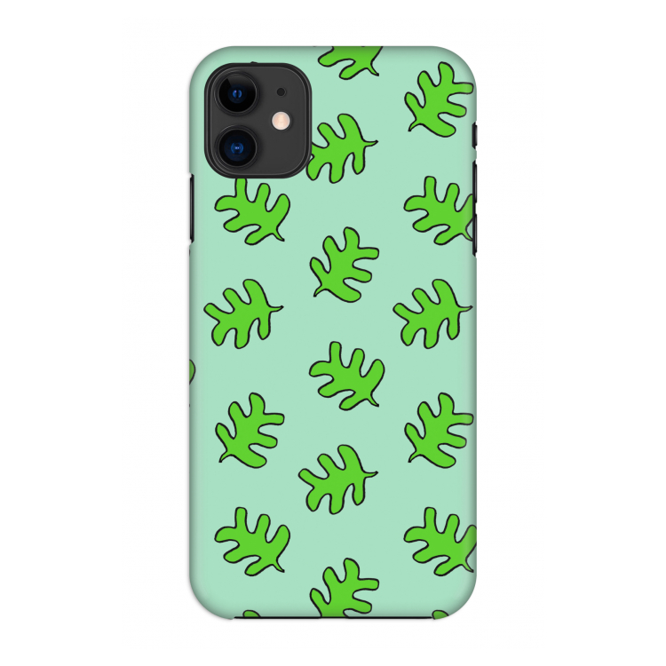 Groene blaadjes: Volledig geprint iPhone 11 Hoesje