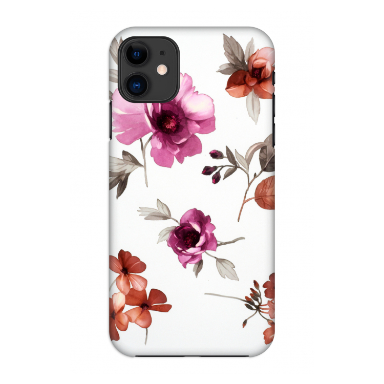 Geschilderde bloemen: Volledig geprint iPhone 11 Hoesje