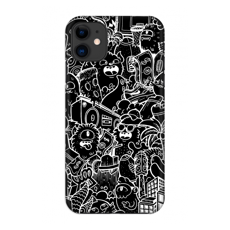 Vexx Black City : Volledig geprint iPhone 11 Hoesje