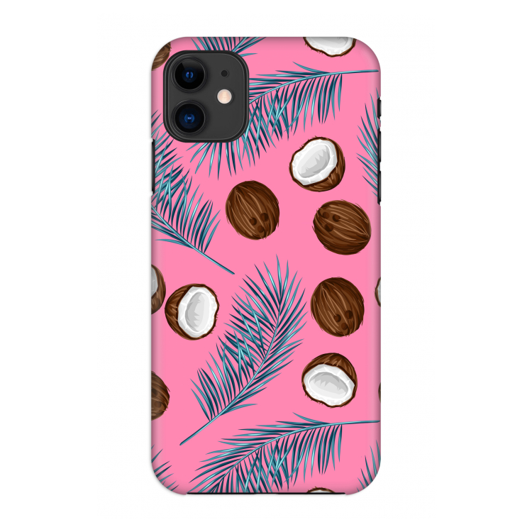 Kokosnoot roze: Volledig geprint iPhone 11 Hoesje