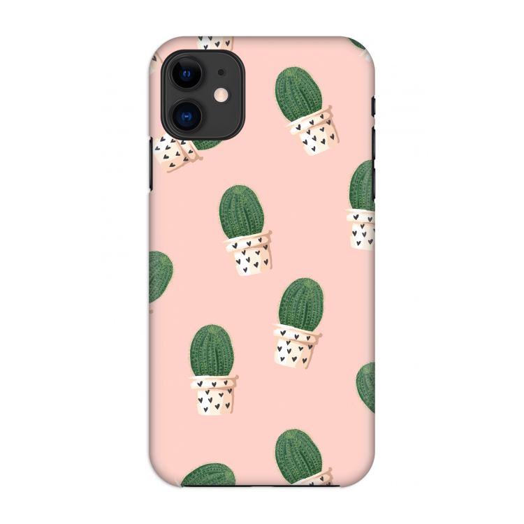 Cactusprint roze: Volledig geprint iPhone 11 Hoesje