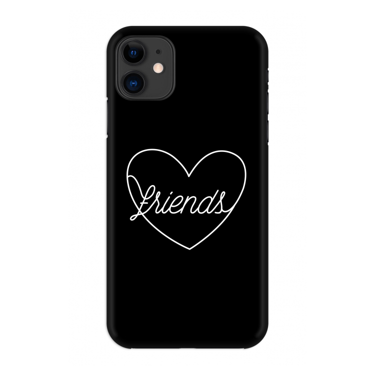 Friends heart black: Volledig geprint iPhone 11 Hoesje