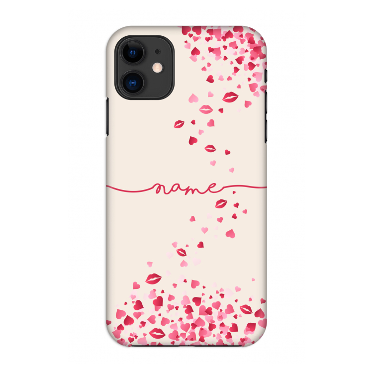 Hartjes en kusjes: Volledig geprint iPhone 11 Hoesje