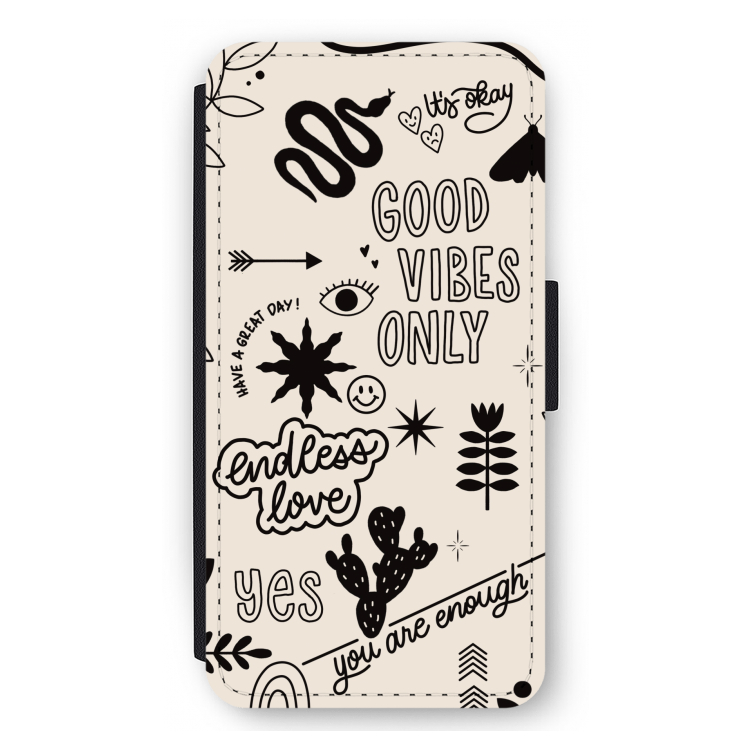 Good vibes: iPhone 11 Flip Hoesje