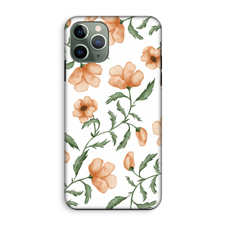 Peachy flowers: iPhone 11 Pro Tough Case