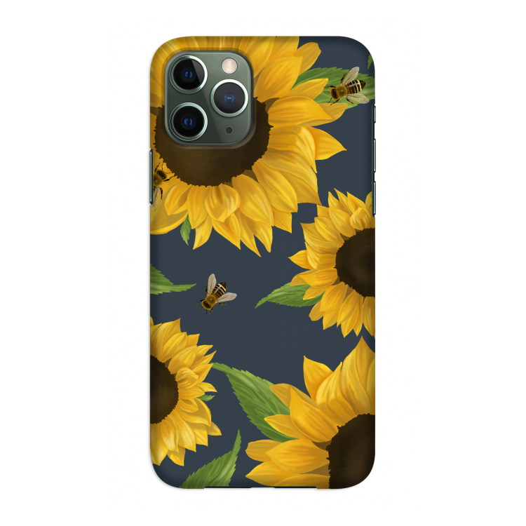 Sunflower and bees: Volledig geprint iPhone 11 Pro Hoesje