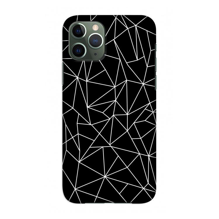 Geometrische lijnen wit: Volledig geprint iPhone 11 Pro Hoesje