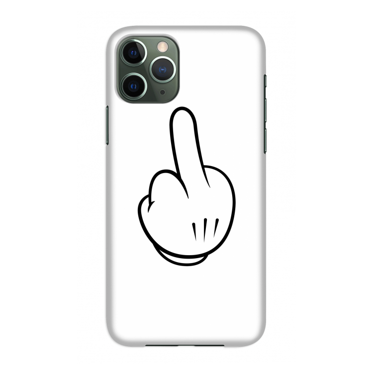 Middle finger white: Volledig geprint iPhone 11 Pro Hoesje