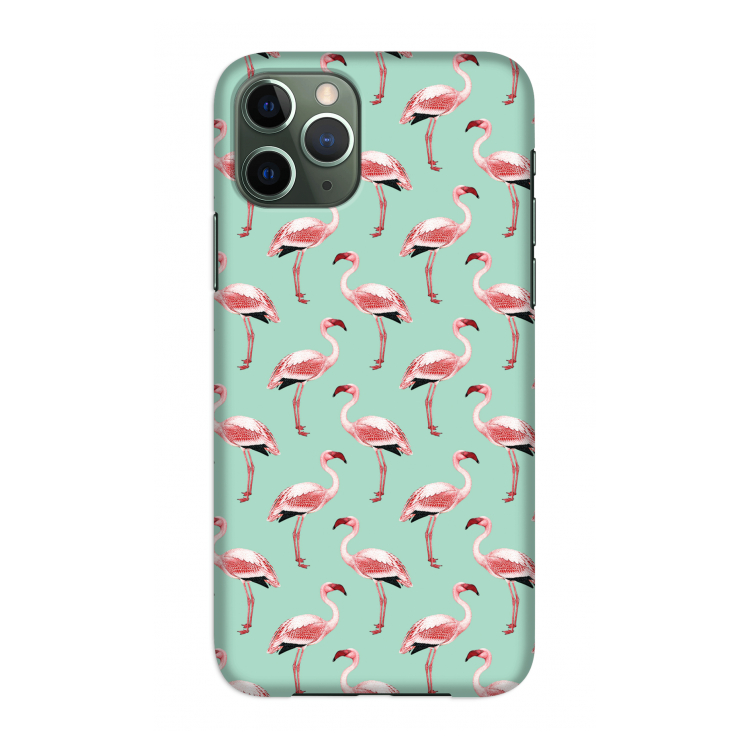 Flamingoprint groen: Volledig geprint iPhone 11 Pro Hoesje