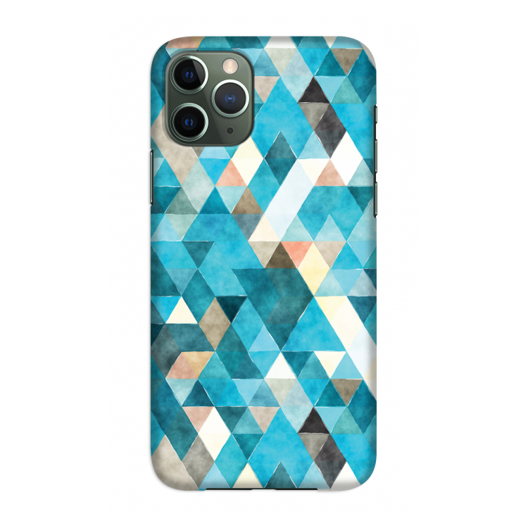 Gekleurde driehoekjes blauw: Volledig geprint iPhone 11 Pro Hoesje