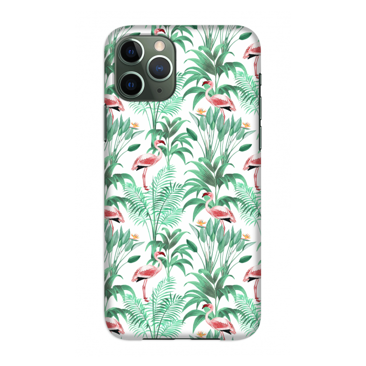 Flamingo bladeren: Volledig geprint iPhone 11 Pro Hoesje