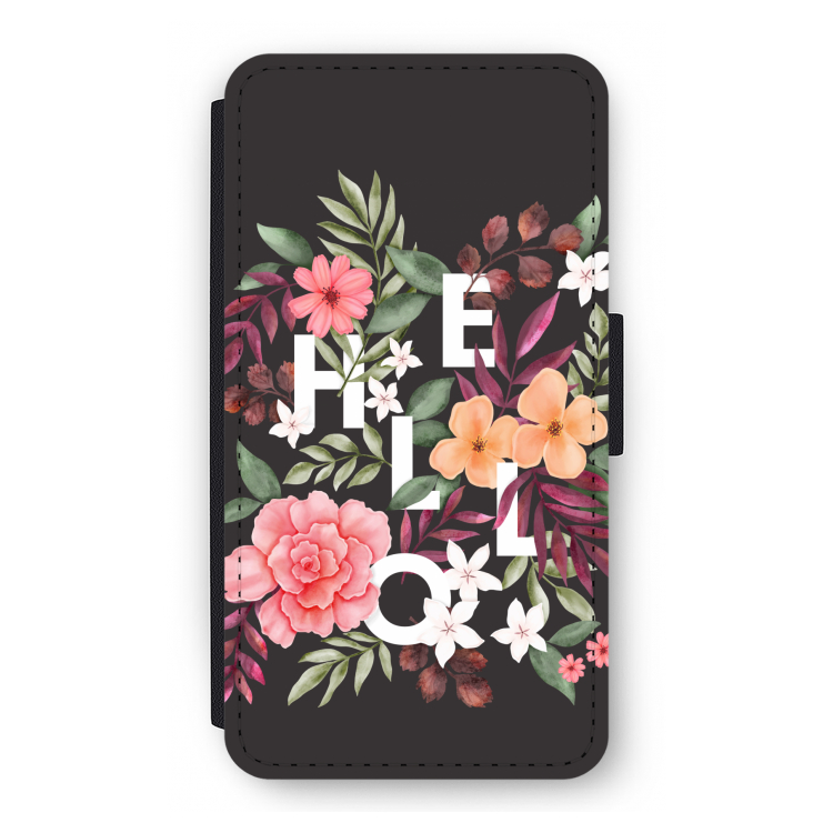 Hello in flowers: iPhone 11 Pro Flip Hoesje