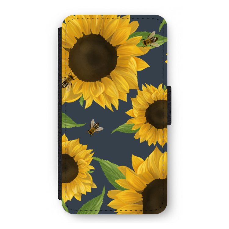 Sunflower and bees: iPhone 11 Pro Flip Hoesje
