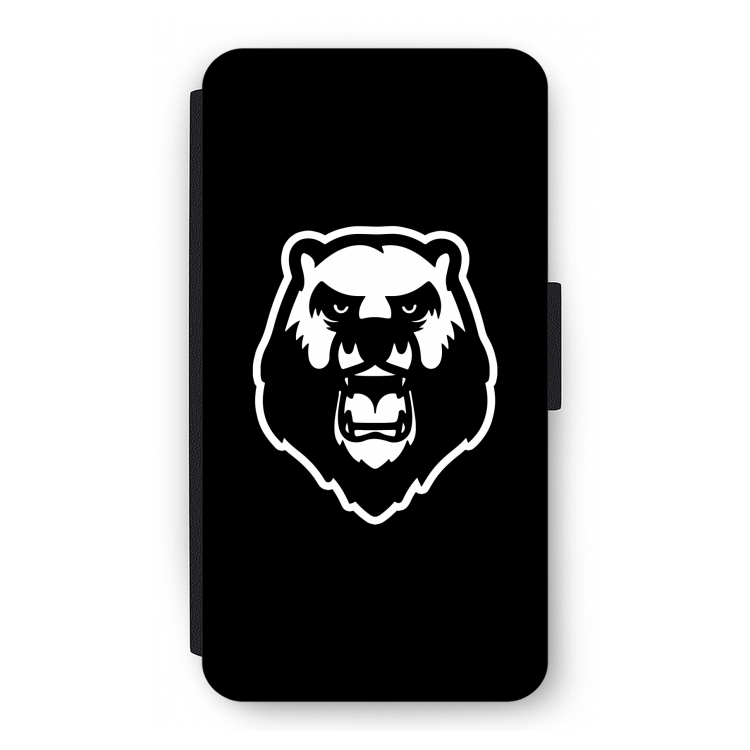 Angry Bear (black): iPhone 11 Pro Flip Hoesje