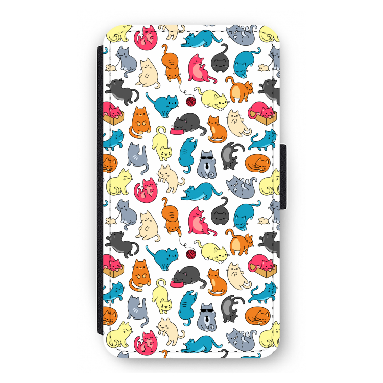 Kleurrijke katten: iPhone 11 Pro Flip Hoesje