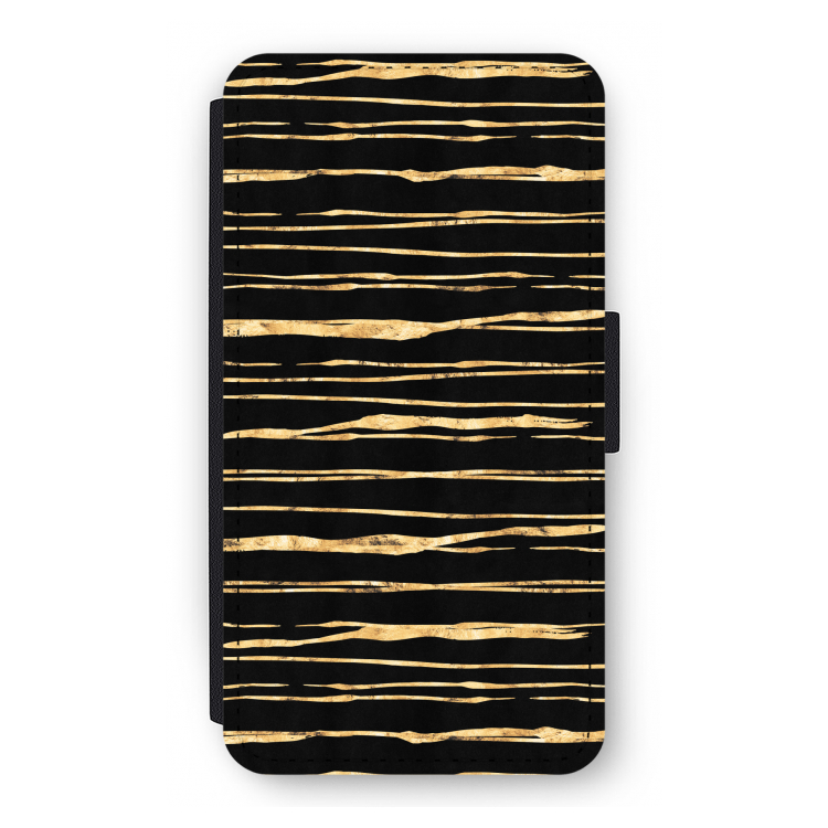 Gouden strepen: iPhone 11 Pro Flip Hoesje