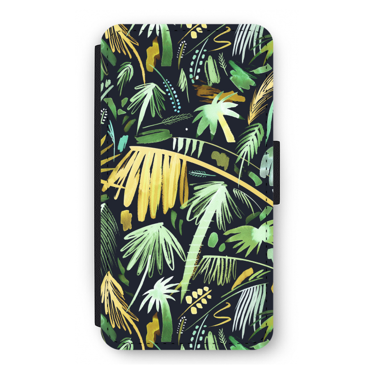 Tropical Palms Dark: iPhone 11 Pro Flip Hoesje