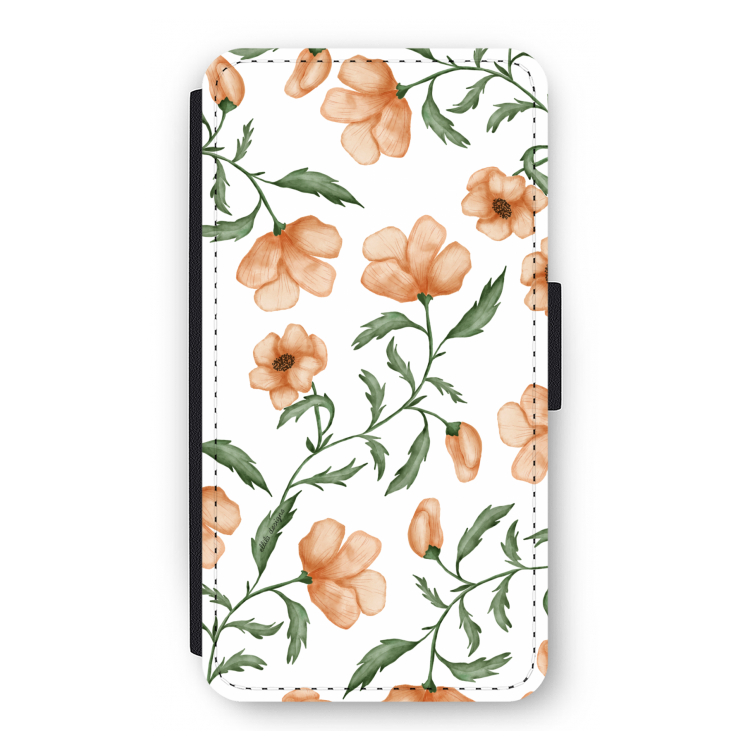 Peachy flowers: iPhone 11 Pro Flip Hoesje