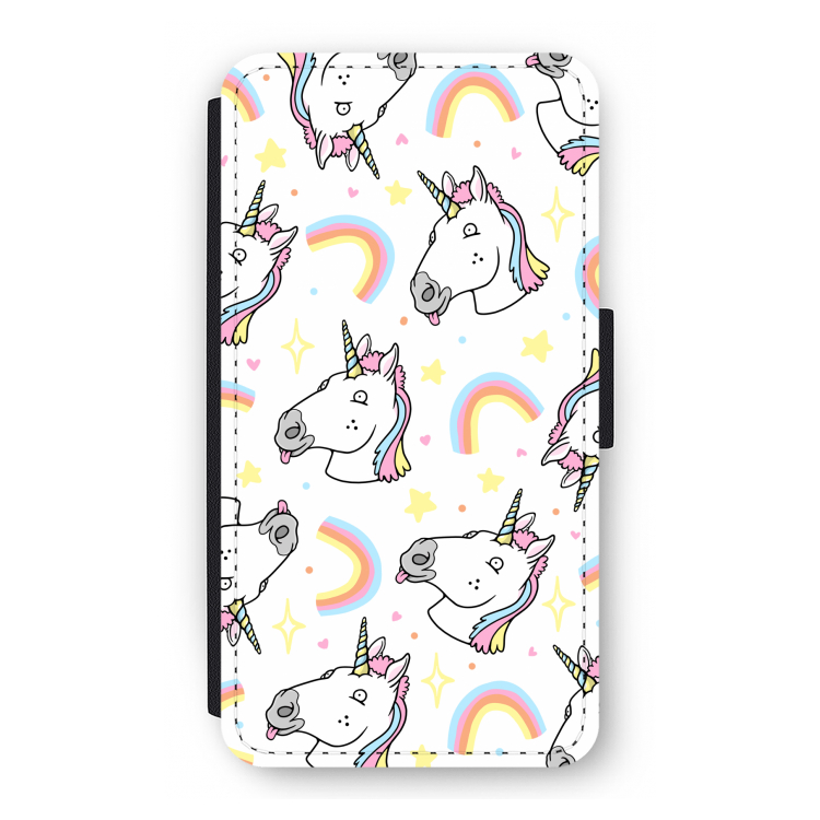 Rainbow Unicorn: iPhone 11 Pro Flip Hoesje
