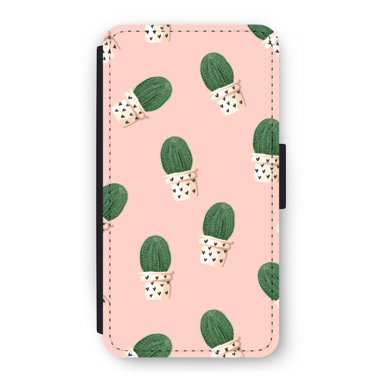 Cactusprint roze: iPhone 11 Pro Flip Hoesje