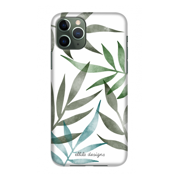Tropical watercolor leaves: Volledig geprint iPhone 11 Pro Hoesje