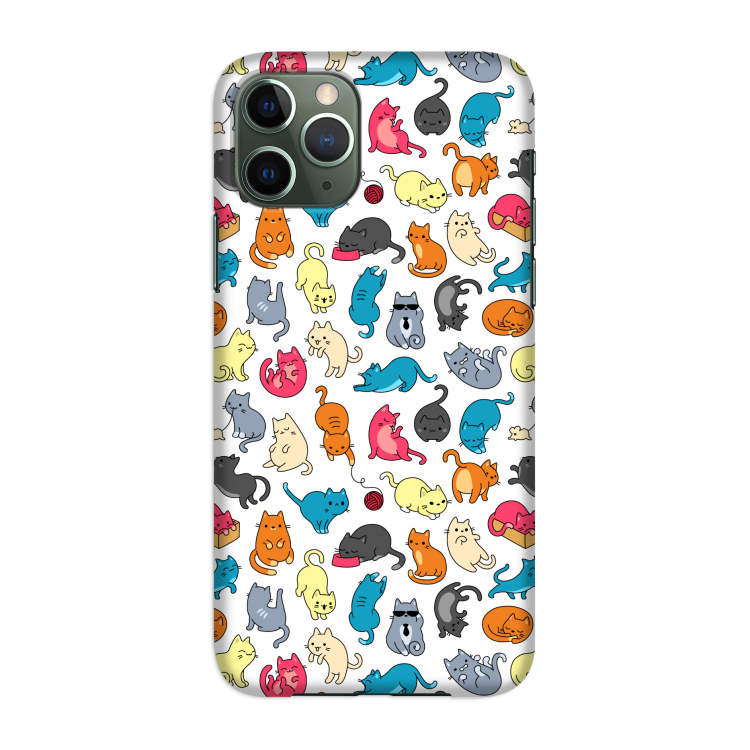 Kleurrijke katten: Volledig geprint iPhone 11 Pro Hoesje