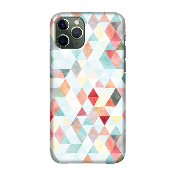 Gekleurde driehoekjes pastel: Volledig geprint iPhone 11 Pro Hoesje
