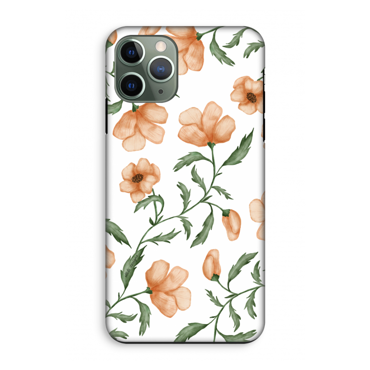 Peachy flowers: iPhone 11 Pro Tough Case