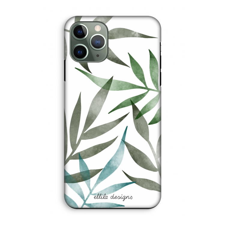 Tropical watercolor leaves: iPhone 11 Pro Tough Case
